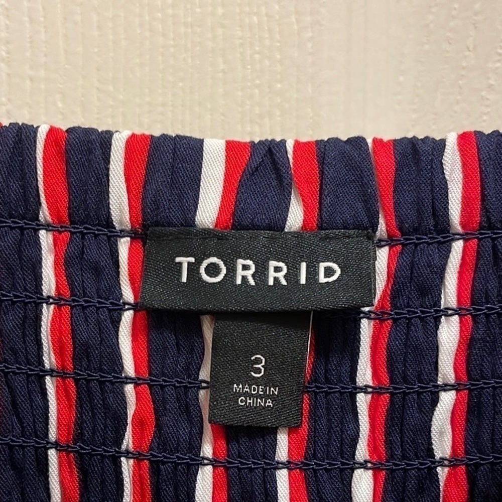Torrid Short Striped Romper - Picture 3 of 6